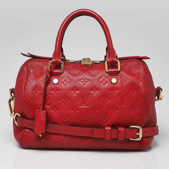 Louis Vuitton Cherry Monogram Empreinte Leather Speedy 25 Bandouliere Bag - Picture 1 of 11